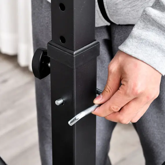 Buy Multi-Exercise Full-Body Weight Rack with Bench Press, Leg Extension, Chest Fly Resistance Band & Preacher Curl, 8 image