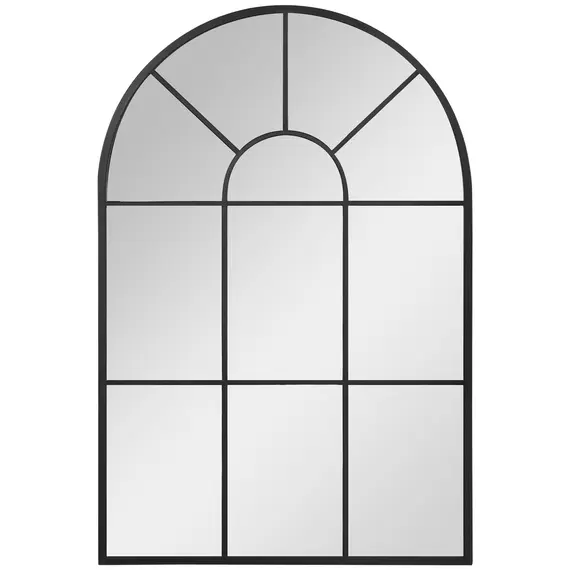 Buy Modern Arched Wall Mirror, 91 x 60 cm Window Mirrors for Living Room, Bedroom, Black