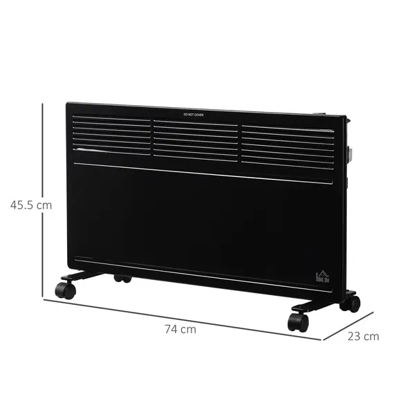 Buy POWER Convector Radiator Freestanding or Wall-mounted Heating with 2 Heat Settings Safety Cut-Off, Black, 3 image