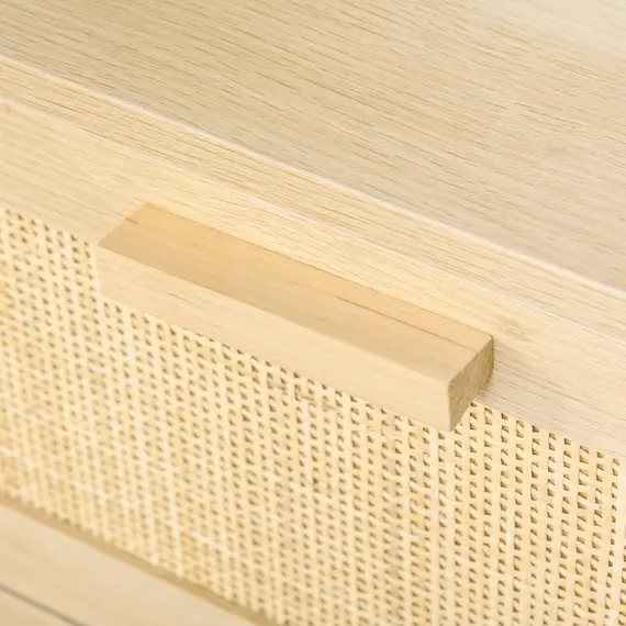 Buy Rattan Bedroom Chest of Drawers, 3 Drawers Storage Unit, Boho Dresser for Living Room, Hallway, Natural, 8 image