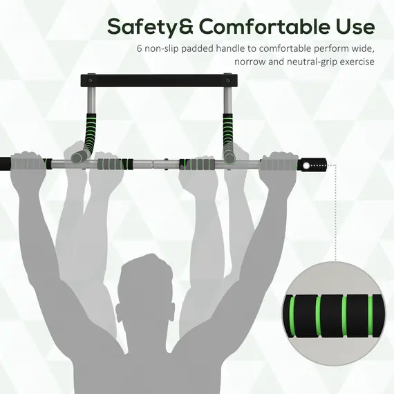 Buy Pull-Up Bar for Doorway, Home Fitness Door Horizontal Push up Bar for Indoor Gym Upper Body Workout, Green, 6 image