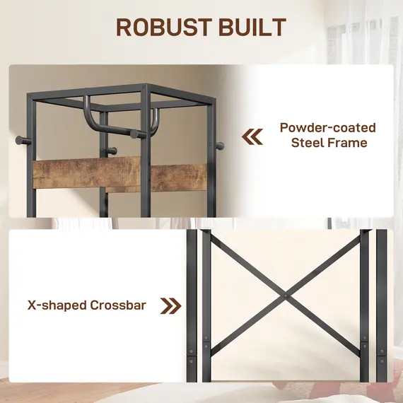 Buy Multi-Storage Clothes Rack - Brown/Black, 6 image