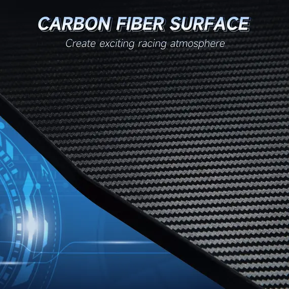 Buy RGB 120 x 66cm Gaming Desk, Computer Table with Carbon Fibre Surface, Headphone Hook, Cup Holder, Controller Rack, Home Office Desk, Black, 8 image