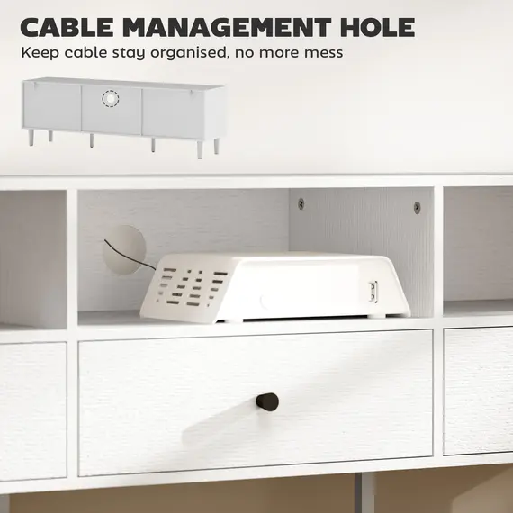 Buy Multi-Storage Minimal TV Stand - White, 5 image