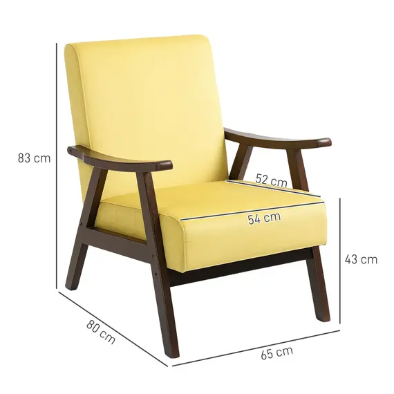 Buy Nordic Accent Chair, Upholstered Velvet Armchair with Solid Wood Frame and Soft Thick Padded for Living Room, Bedroom, Champagne, 3 image
