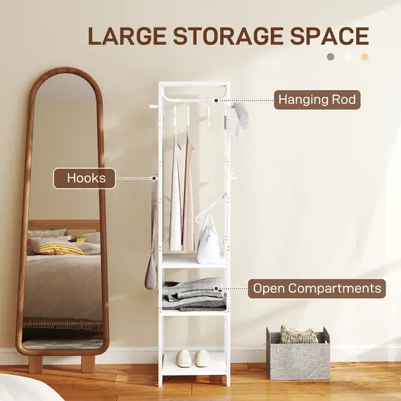 Buy Multi-Storage Clothes Rack - White, 4 image