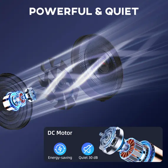 Buy Pedestal Fan with Oscillating, Tilt, Adjustable Height, Black, 4 image