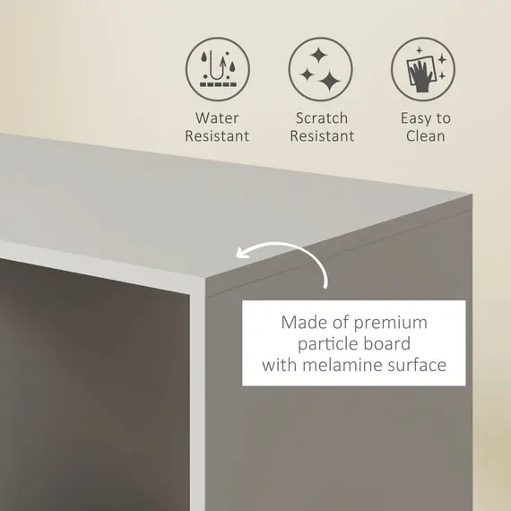 Buy Open Wardrobe on Wheels, Bedroom Wardrobe with Clothes Hanging Rail, 3 Storage Shelves, Mobile Garment Rack for Cloakroom, Hallway, Grey, 6 image