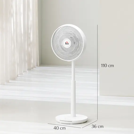 Buy  Pedestal Fan with Oscillating, Tilt, Adjustable Height, White, 3 image