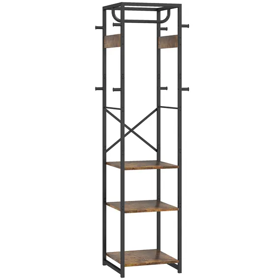 Buy Multi-Storage Clothes Rack - Brown/Black