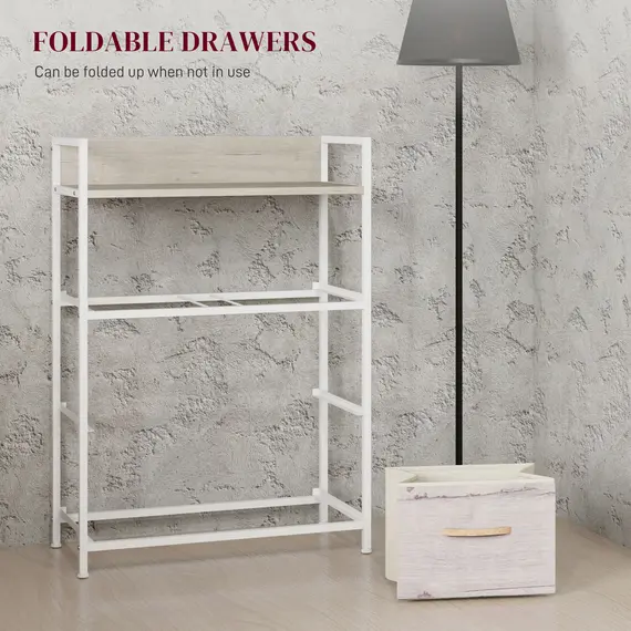 Buy Rustic Chest of Four Fabric Drawers - Black, 6 image