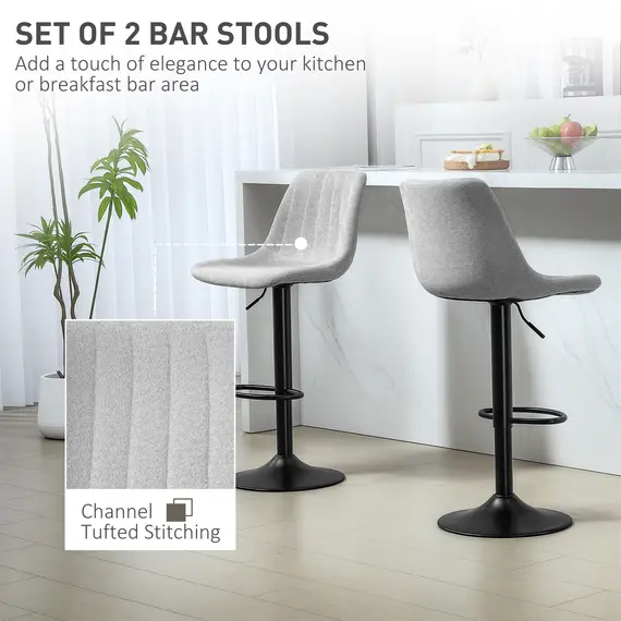 Buy Set of Two Chenille-Feel Tub Bat Stools - Grey, 4 image