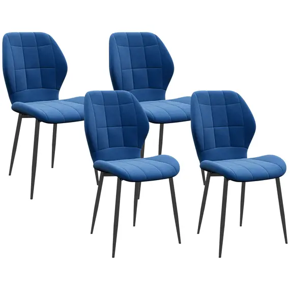 Buy Set of Four Velvet Relaxed Tub Dining Chairs - Dark Blue