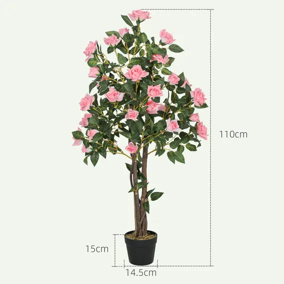 Buy Set of Two Faux Rose Plants, with Pots, 3 image