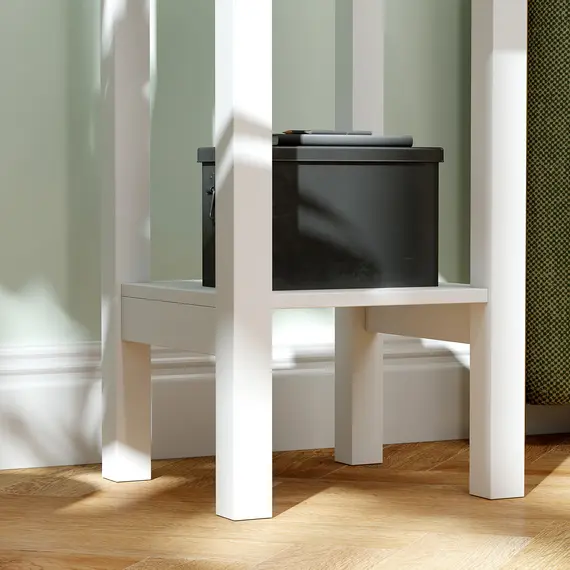 Buy Set of Two Elegant Floral Cut-Out Side Tables - White, 9 image