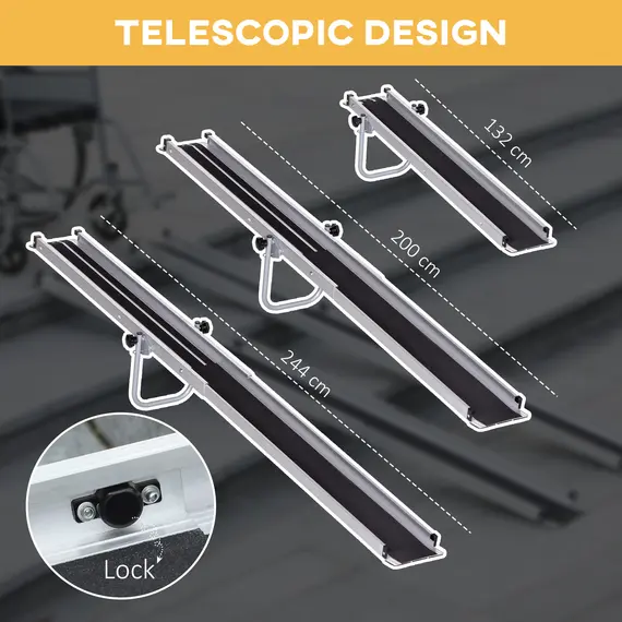 Buy Set of Two 244cm Three-Level Aluminium Wheelchair Ramps, 8 image