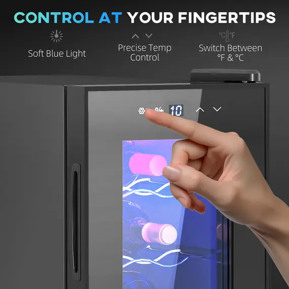Buy Six Bottle 8-18„ƒ Countertop Wine Fridge - Black, 7 image