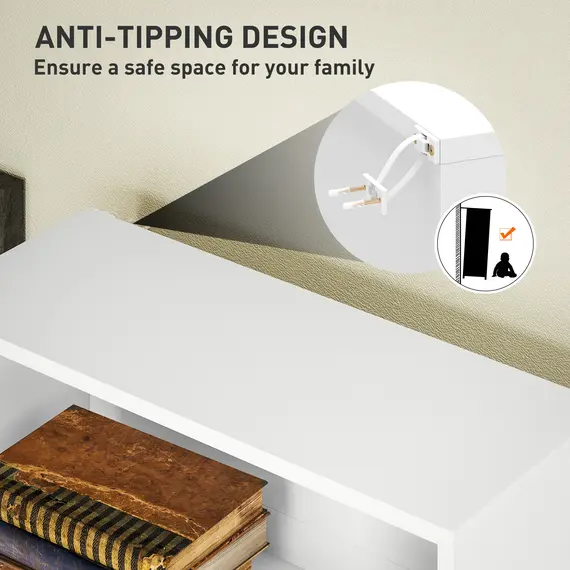 Buy Six Shelf Bookcase - White, 6 image