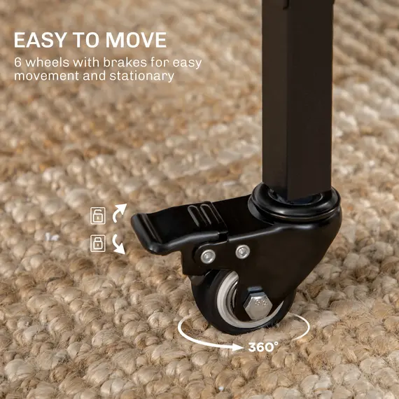 Buy Six-Person Drop Leaf Dining Table - Rustic Brown/Black, 6 image