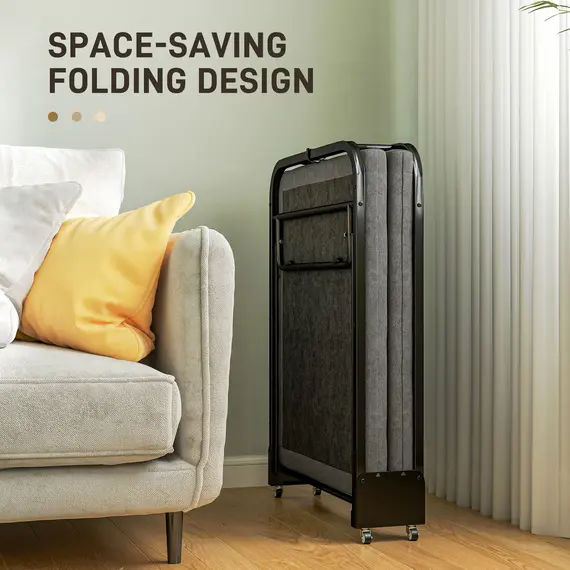 Buy Single Temporary Folding Bed - Grey, 6 image