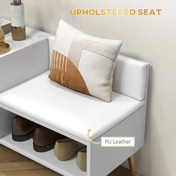 Buy Shoe Storage Unit, with Padded Seat - White, 5 image