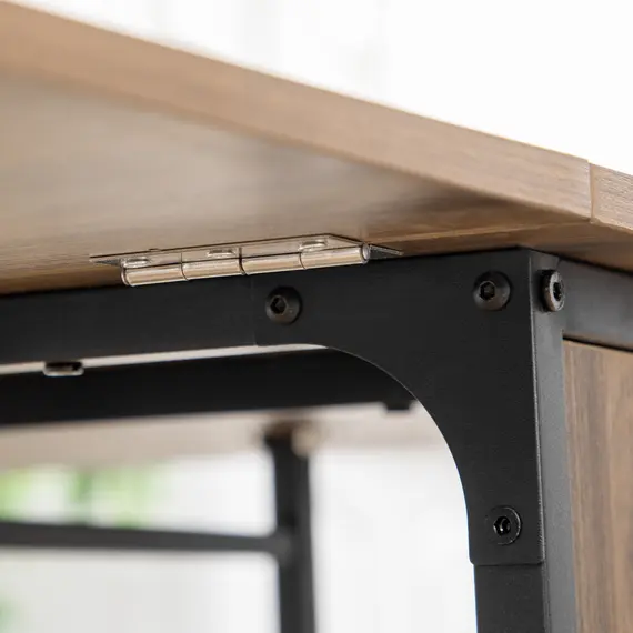 Buy Six-Person Drop Leaf Dining Table - Brown/Black, 8 image