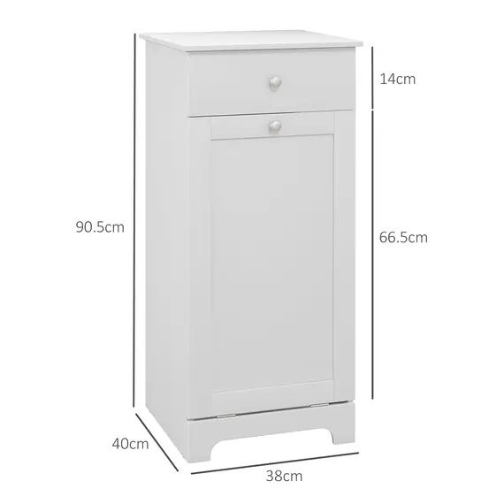 Buy Single Hamper Laundry Storage Cabinet - White, 3 image