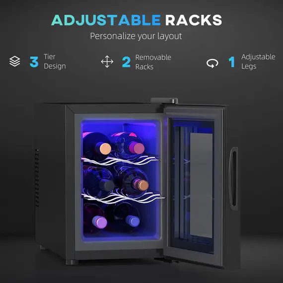 Buy Six Bottle 8-18„ƒ Countertop Wine Fridge - Black, 6 image