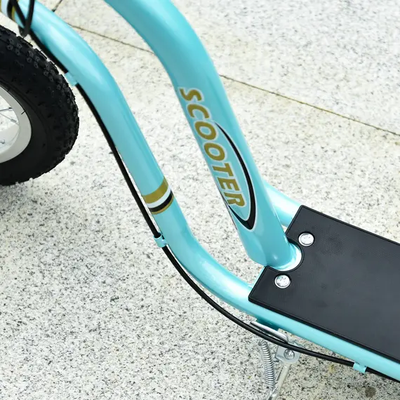 Buy Teen Kids Stunt Scooter w/ Adjustable Handlebar, 12 Inch Rubber Tyres, Dual Brakes, Blue, 8 image