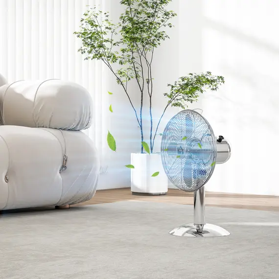 Buy Three-Speed Oscillating Desk Fan - Silver-Tone, 8 image