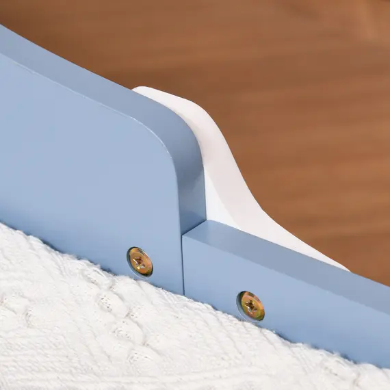 Buy Toddler Bed Frame, Kids Bedroom Furniture for Boys Girls with Safe Guardrails, Low Junior Blue, 8 image