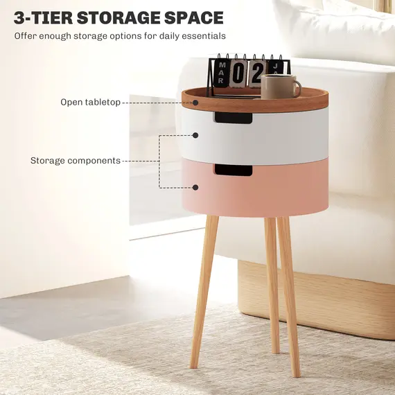 Buy Three-Tier Tray Top Side Table - Multicoloured, 5 image