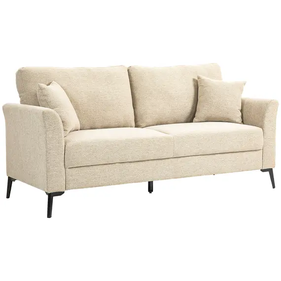 Buy Three-Seater Linen-Look Sofa - Beige