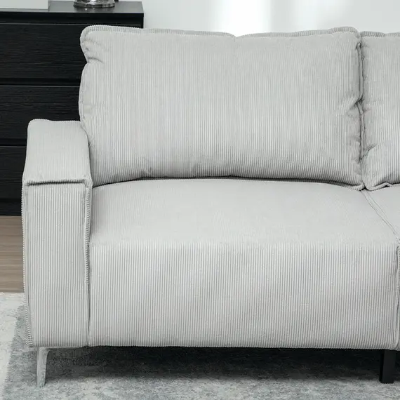 Buy Three-Seater Corduroy - Light Grey, 8 image