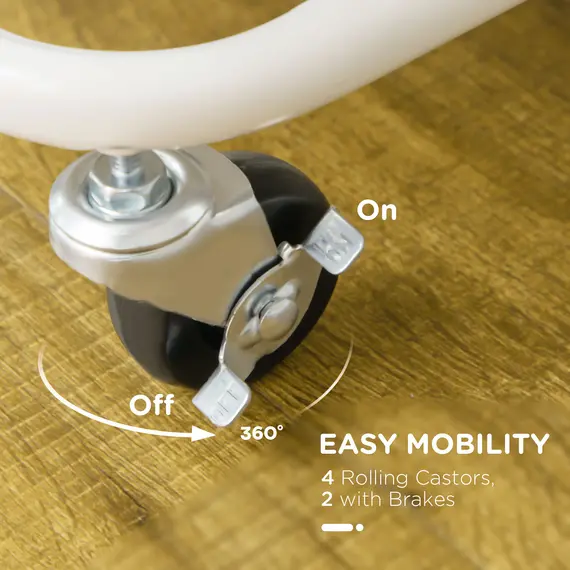 Buy Three-Tier Home Trolley, with Handle and Wheels - White, 5 image