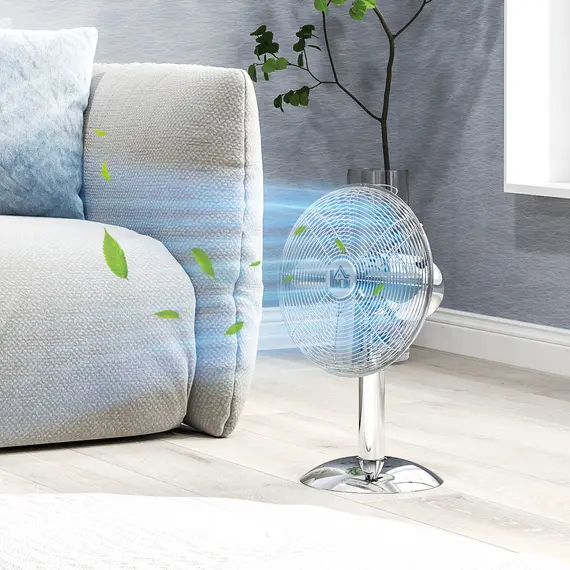 Buy Three-Speed Oscillating Desk Fan - Silver-Tone, 9 image