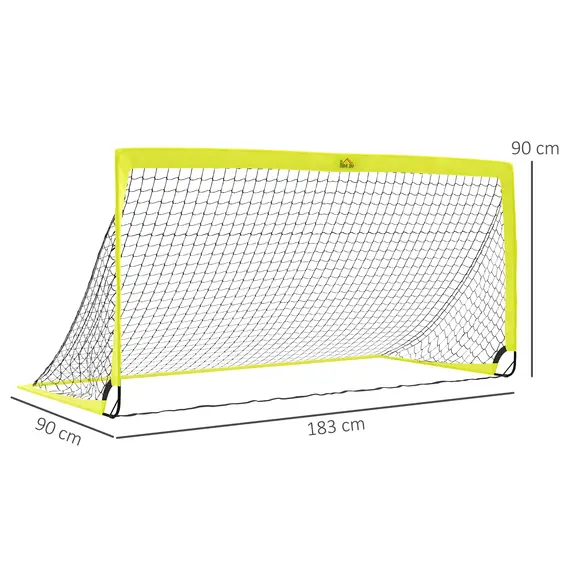 Buy Two Football Goal Nets, Foldable Outdoor Sport Training Equipment, for Teens, Adults, with Carrying Bag, Yellow, 3 image