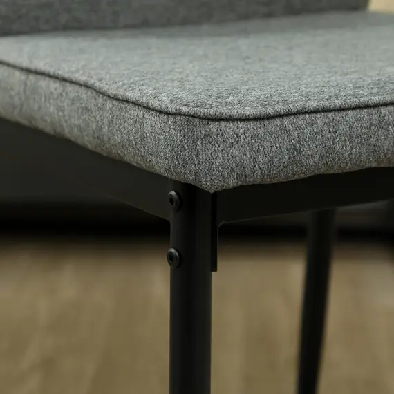 Buy Velvet Dining Chairs Set of 2, Modern Upholstered Kitchen Chairs with Metal Legs, Curved Back and Padded Seat, Armless Side Chairs for Dining Room, Bedroom, Living Room, Grey, 8 image