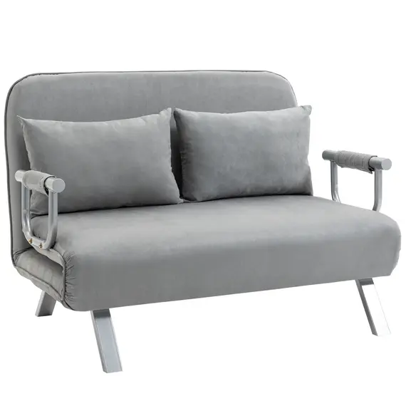 Buy Two-Seater Click-Clack Sofa Bed - Light Grey