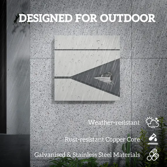 Buy Wall Mounted Post Box with Viewing Window, 2 Lock, Modern Galvanised Steel Mailbox with Copper Core, Weatherproof Letterbox for Outdoor Use, Easy to Install, Silver, 4 image