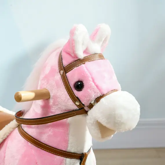 Buy Wooden Rocking Horse with Music, Sound, Saddle for Ages 3-6 Years, 8 image