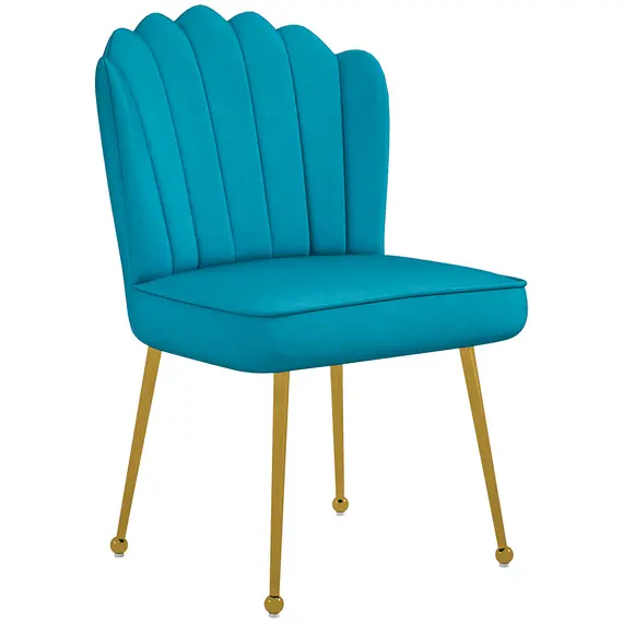 Buy Velvet-Feel Shell Accent Chair - Blue