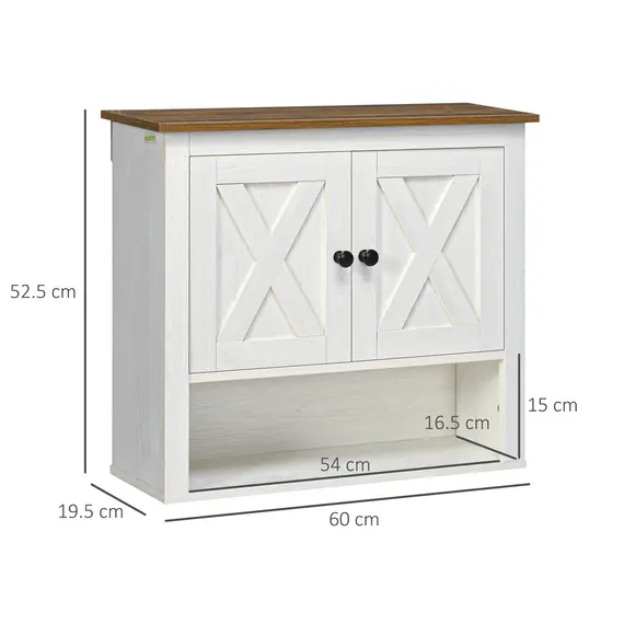 Buy On-Wall Farmhouse Bathroom Storage Cabinet - White, 3 image