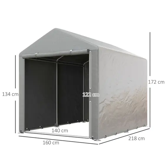 Buy 1.6 x 2.2m Garden Storage Shed Tent, with Accessories - Light Grey, 3 image