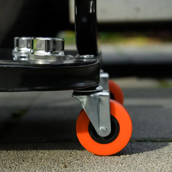 Buy Workshop Stool, Rolling Mechanic Stool with 360 Degree Swivel, Padded Seat, Tool Tray, for Garage, Workshop, Auto Repair, Red, 9 image