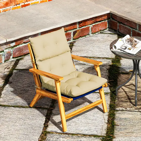 Buy 115 x 56cm Rocking Chair Padded Seat Cushion - Beige, 8 image