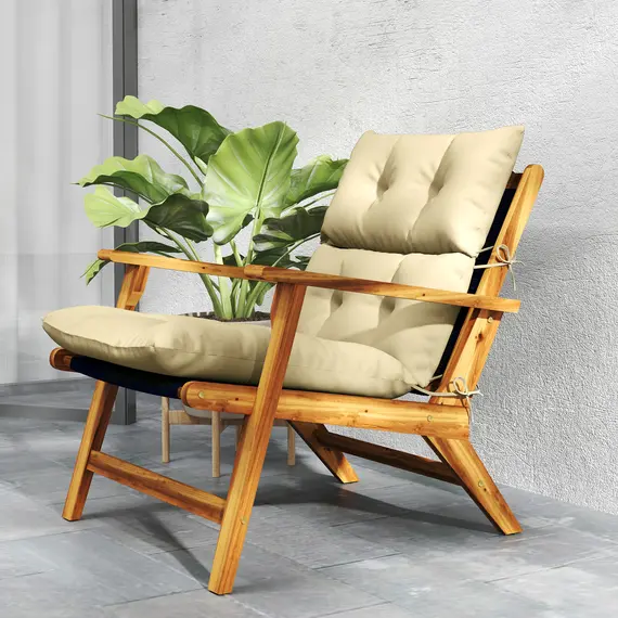 Buy 115 x 56cm Rocking Chair Padded Seat Cushion - Beige, 9 image