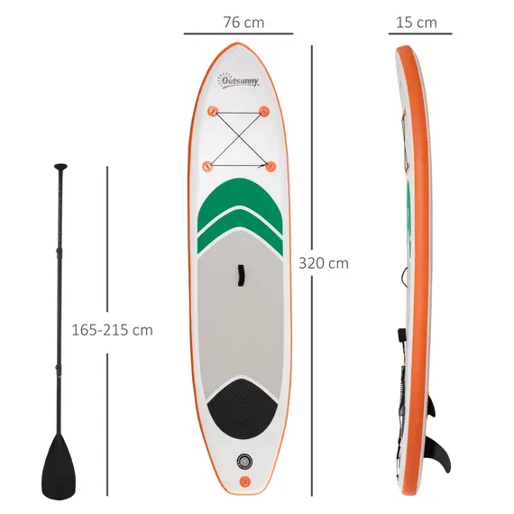 Buy 10'6" x 30" x 6" Inflatable Stand Up Paddle Board, Non-Slip & Ultra-Light Deck with Adj Paddle, ISUP Accessories, Pump and Carry Bag, for Youth Adults Beginner, 3 image