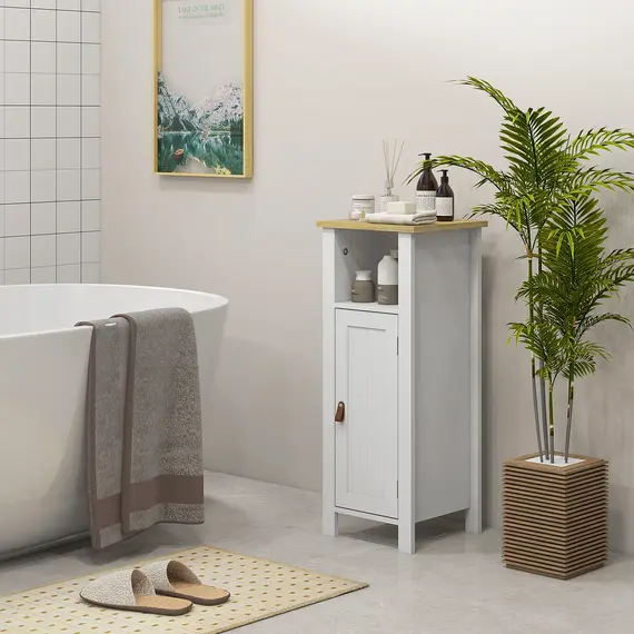 Buy Slim Bathroom Storage Cabinet - White, 6 image