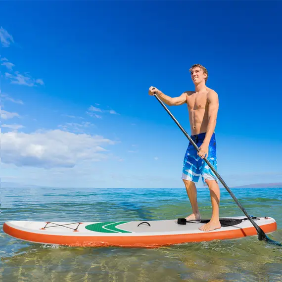 Buy 10'6" x 30" x 6" Inflatable Stand Up Paddle Board, Non-Slip & Ultra-Light Deck with Adj Paddle, ISUP Accessories, Pump and Carry Bag, for Youth Adults Beginner, 2 image